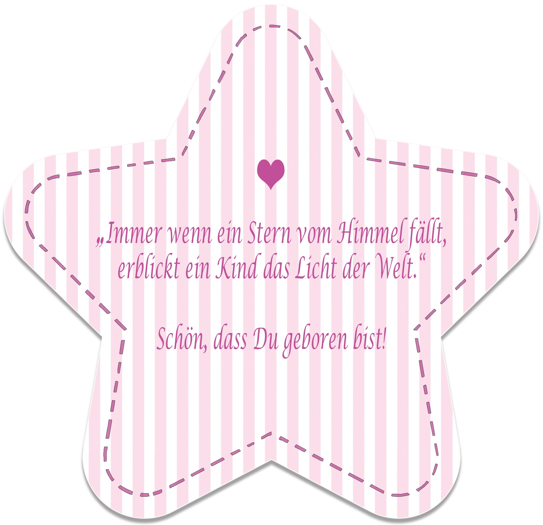 Geburtskarte Stern, rosa