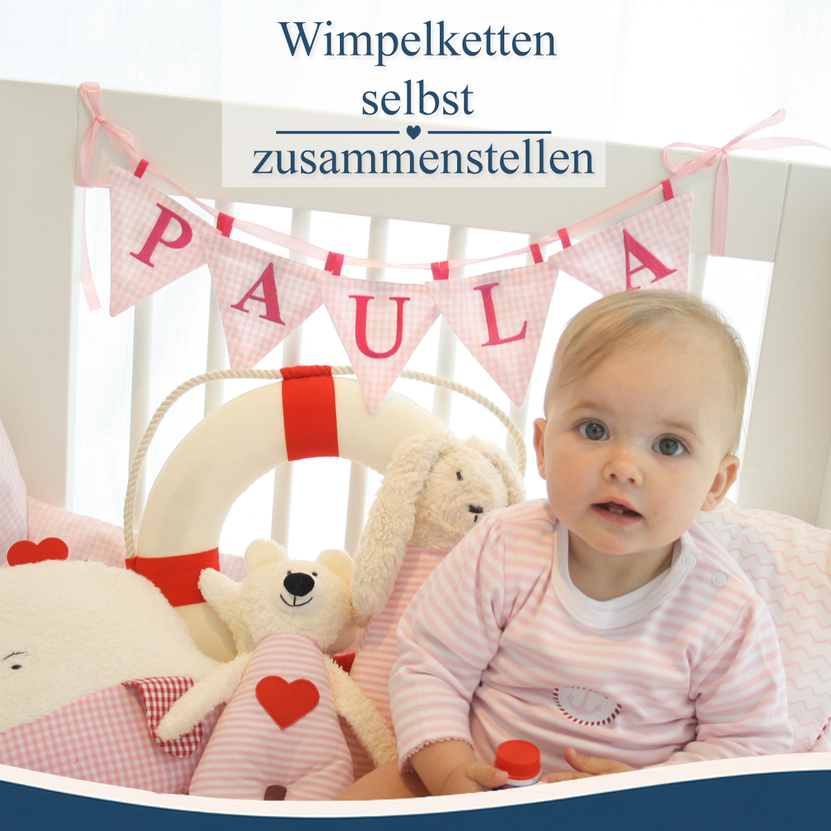 Wimpelkonfigurator-Name mit Buchstabenwimpeln aus Stoff gestalten