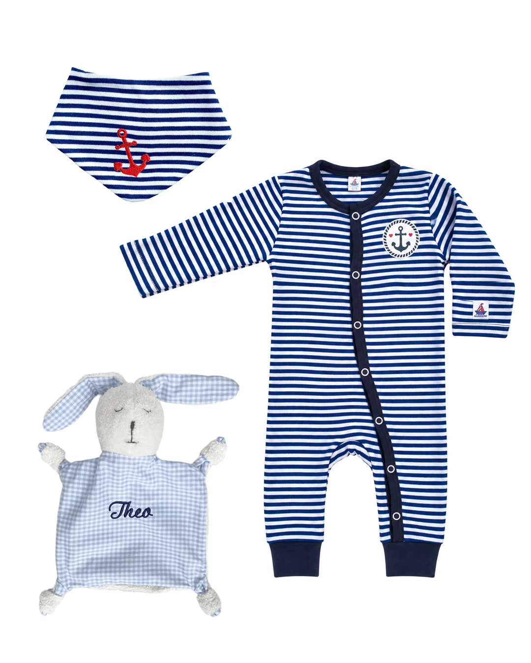3-teiliges Set 62/68 navy gestreift