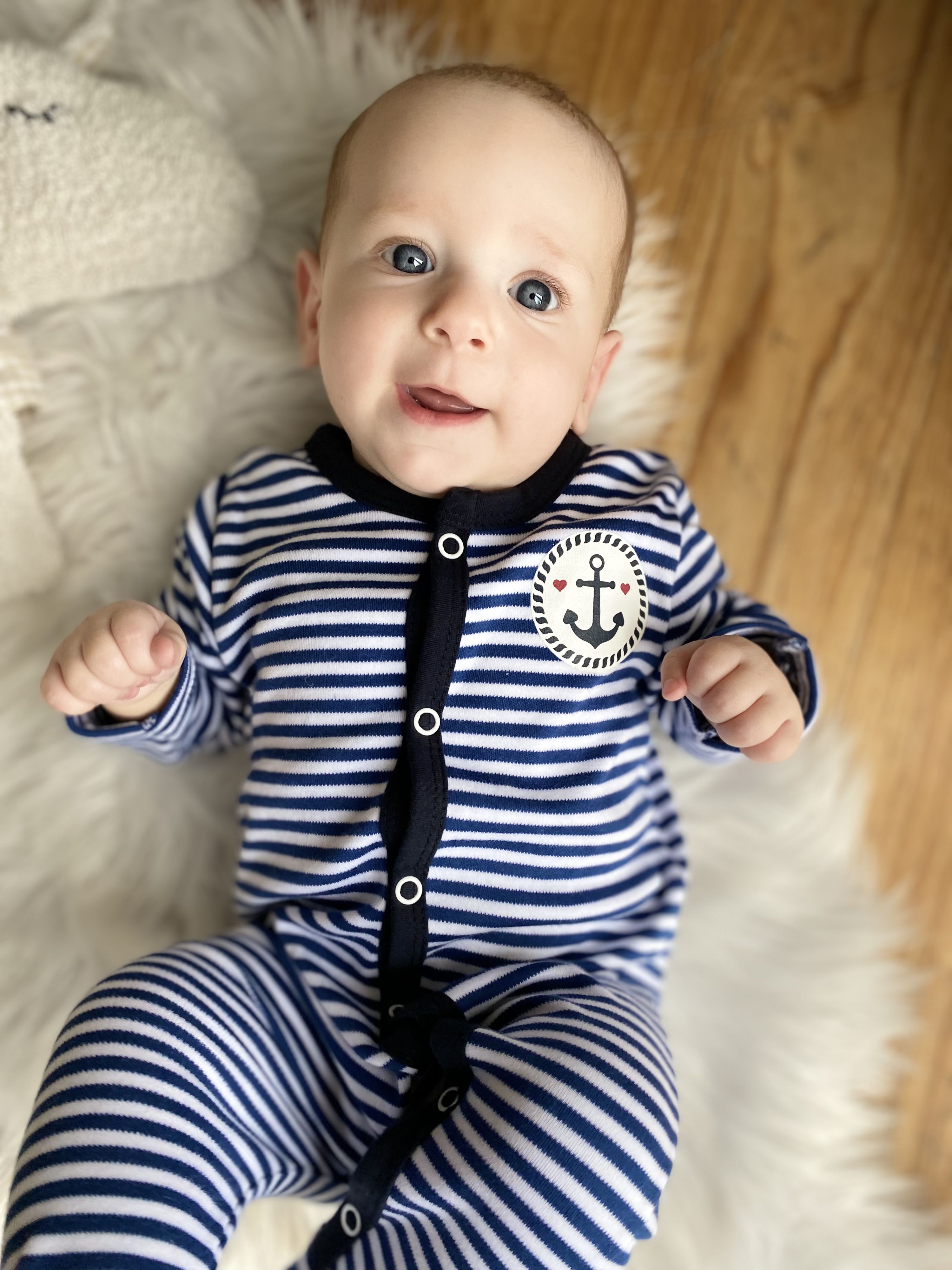 3-teiliges Set 62/68 navy gestreift