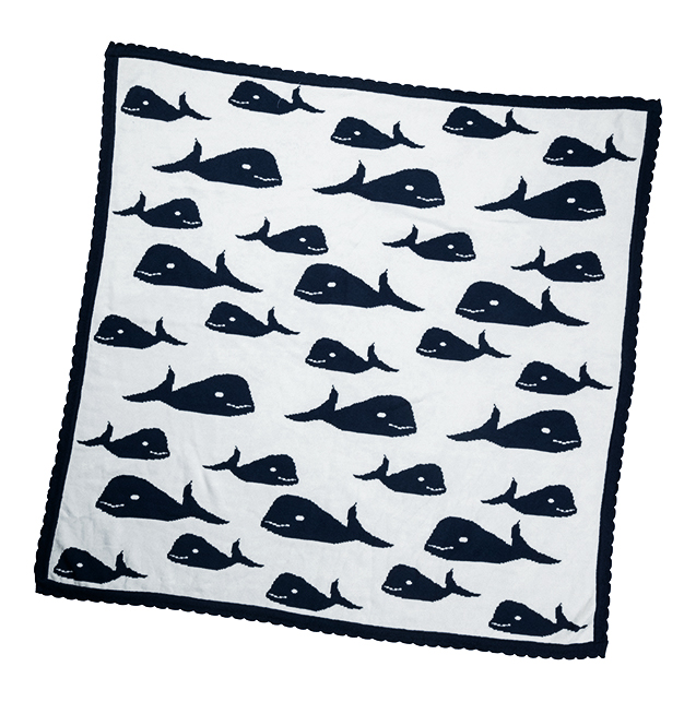 Strickdecke Wal, navy