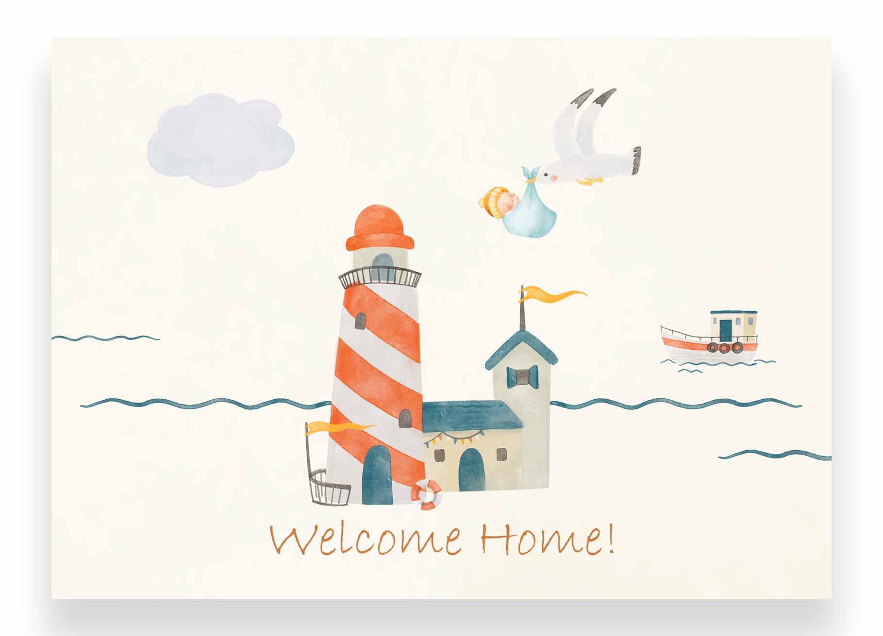 Niedliche Grußkarte Seaside Welcome Home unisex