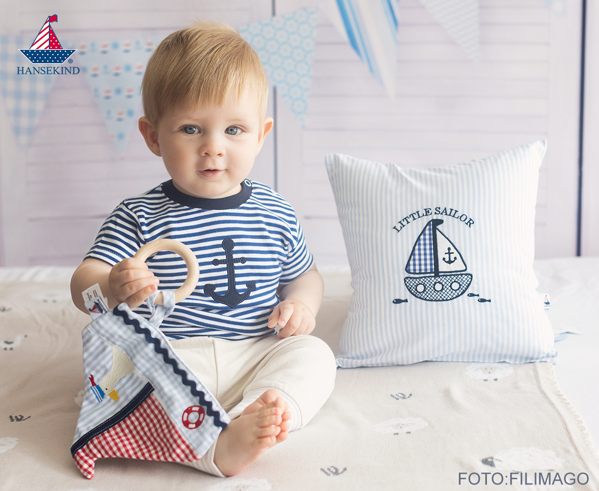 T-Shirt Kurzarm mit Anker-Applikation, navy 86-92