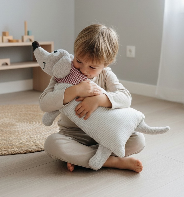 Kuschelkissen Dackel – personalisierbares Babykissen zur Geburt