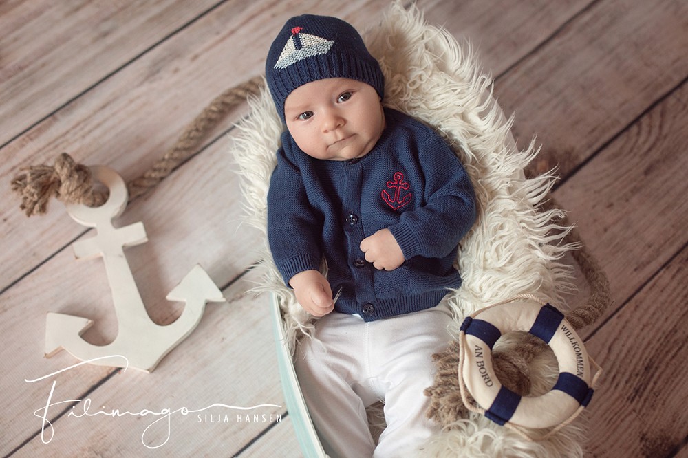 Strickjacke, navy 74-80