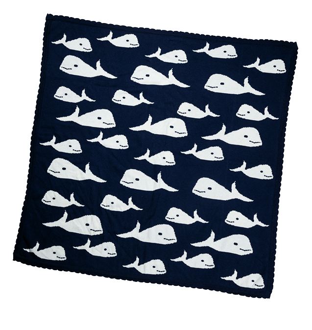 Strickdecke Wal, navy