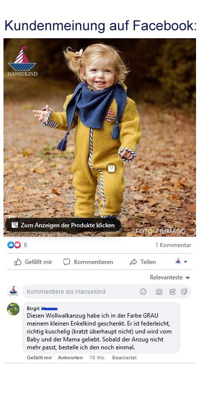 Wollwalkanzug 100% Wolle, grau 62-68