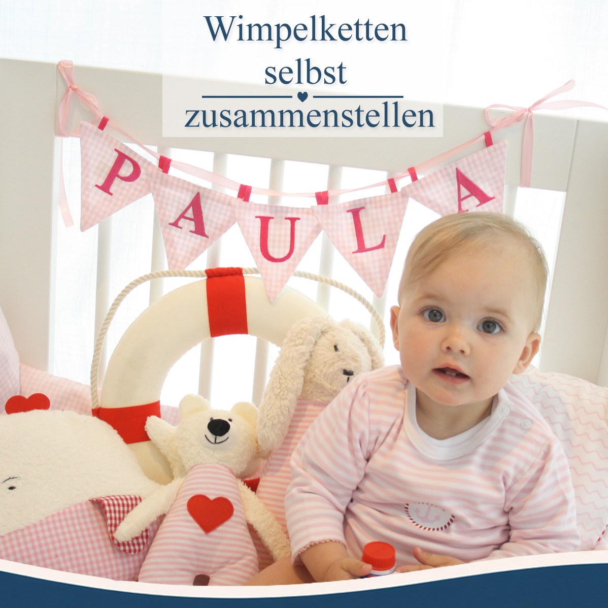 Wimpel K - rosa