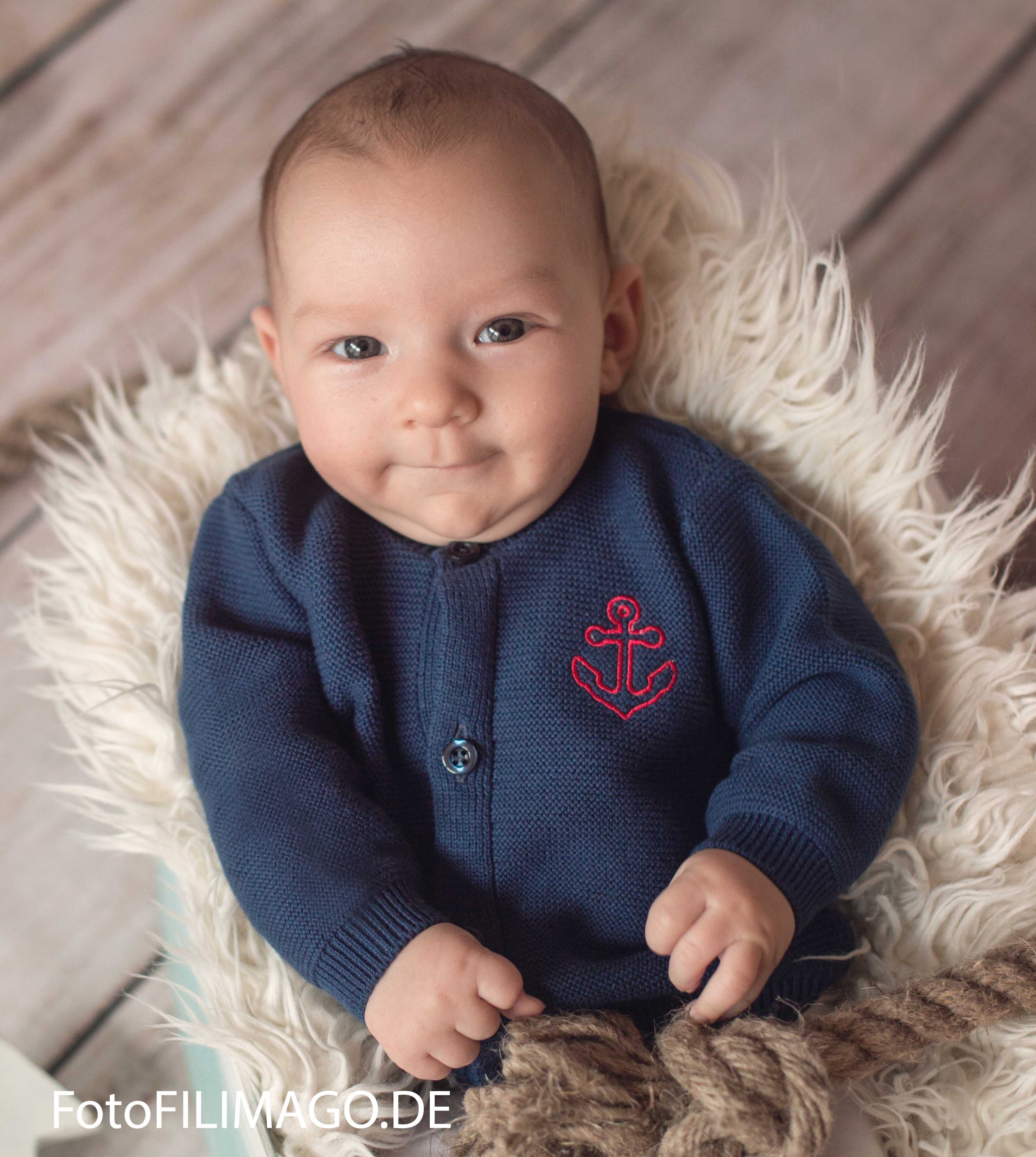Strickjacke, navy 74-80