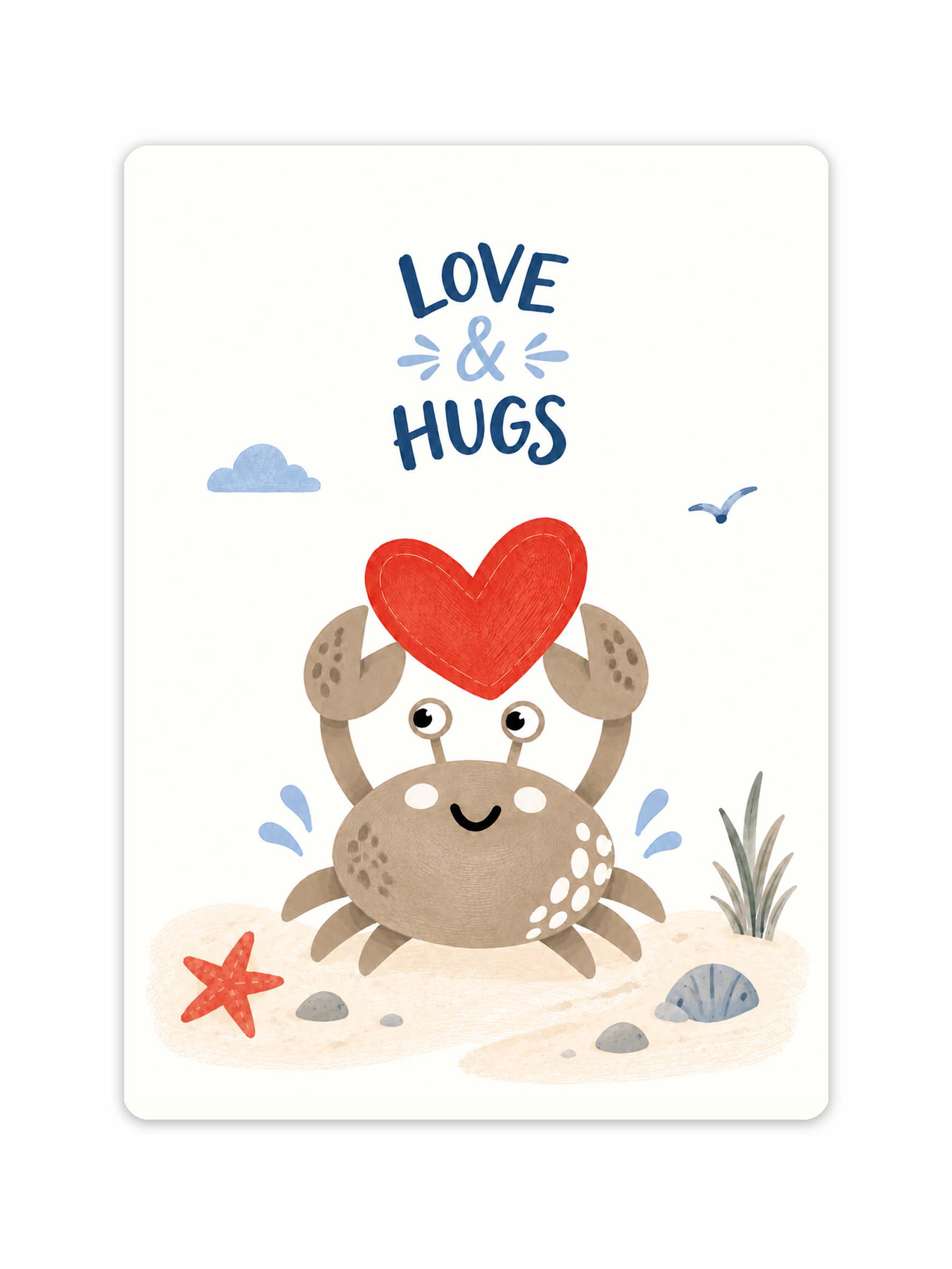 Kinder Grußkarte „LOVE & HUGS“ | Geschenk mit Herz | Hansekind