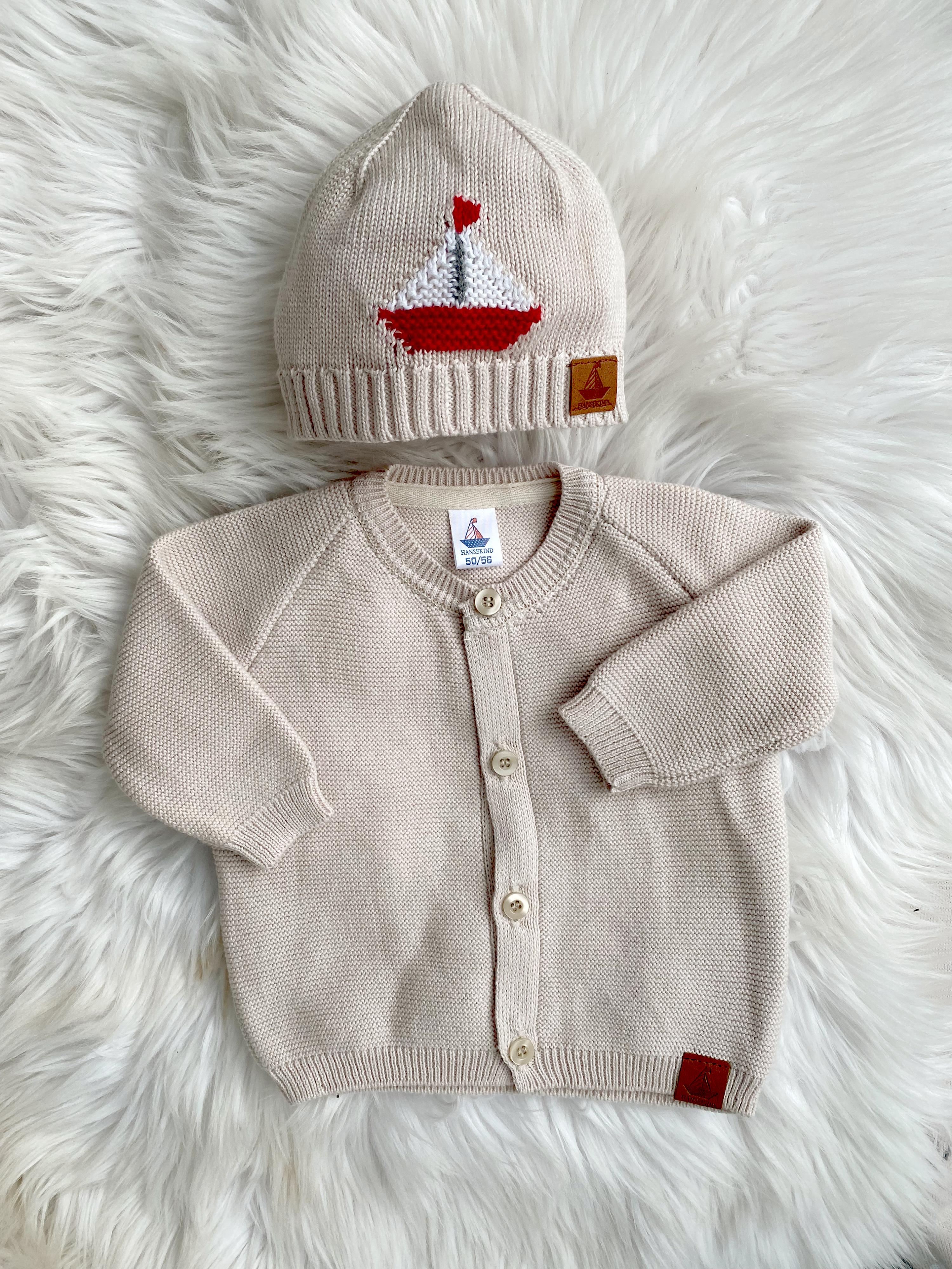3-teiliges Set Rosa Sand 62/68 | Geschenk zur Geburt mit Bio-Baumwoll Strampler, Halstuch & Babysocken