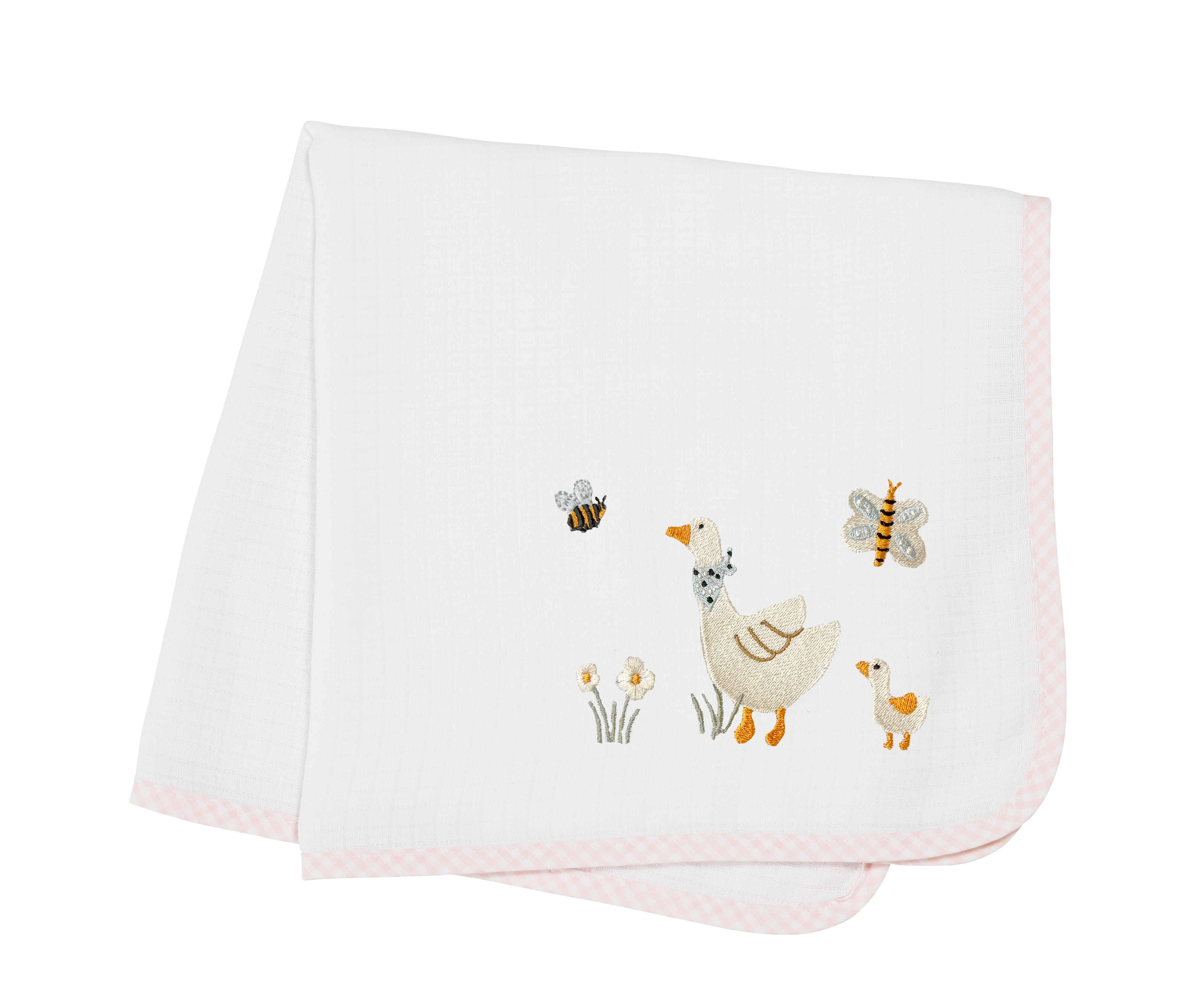 3-teiliges Set Happy Family | Geschenk zur Geburt mit Strampler, Mullwindel & Kuschelgans