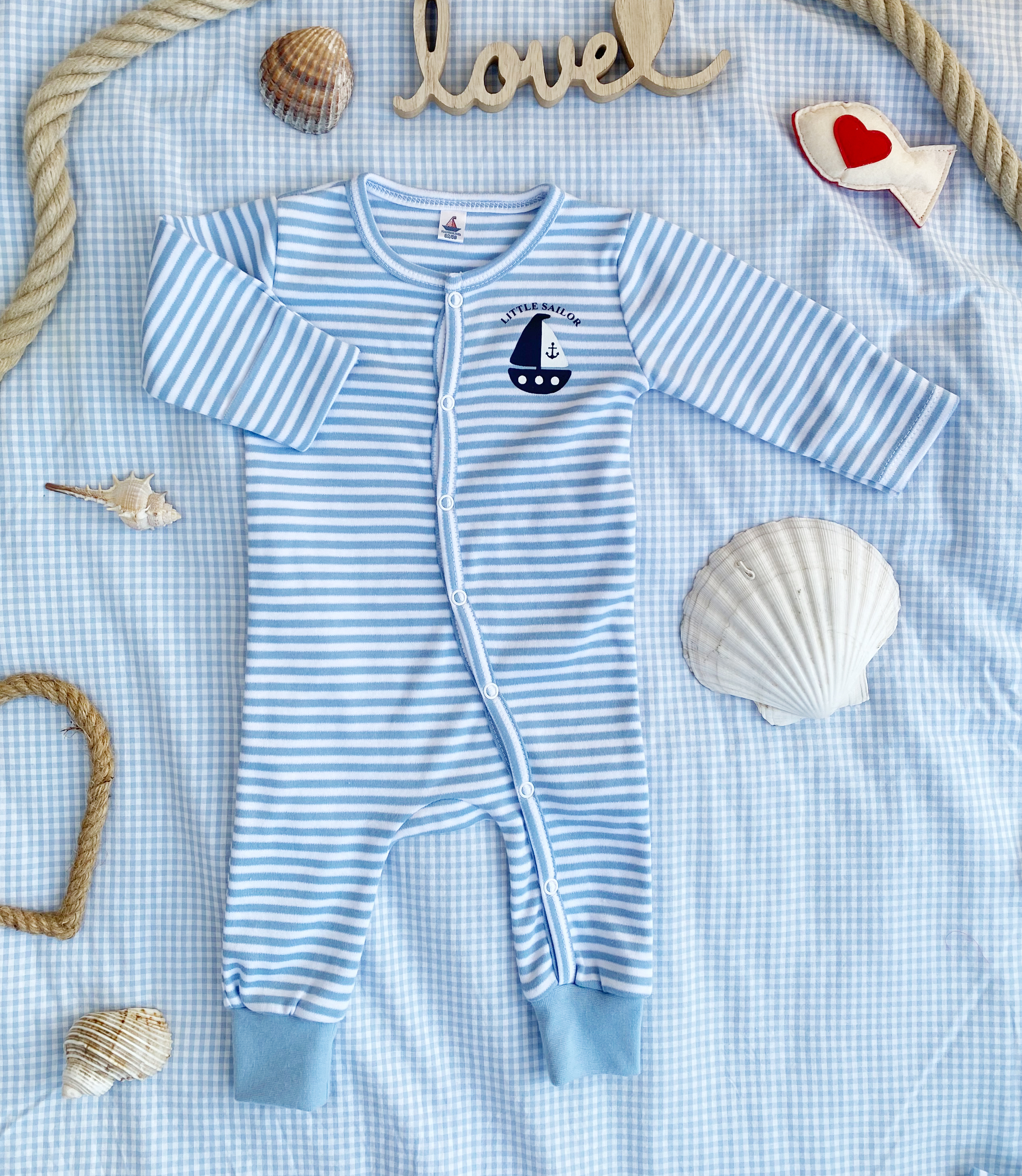 3-teiliges Nestbau Set aus Bio-Baumwolle | Geschenk zur Geburt & Baby Erstausstattung | Hansekind