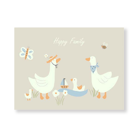 Niedliche Grußkarte Happy Family unisex