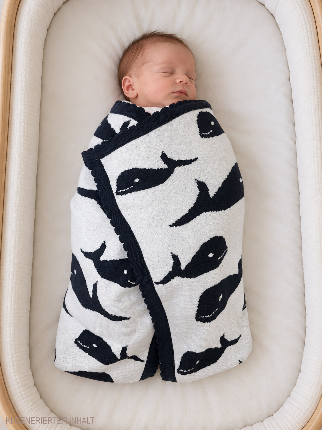 Strickdecke Wal, navy