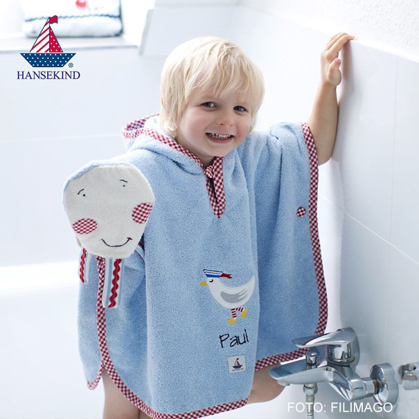 Poncho Möwe hellblau