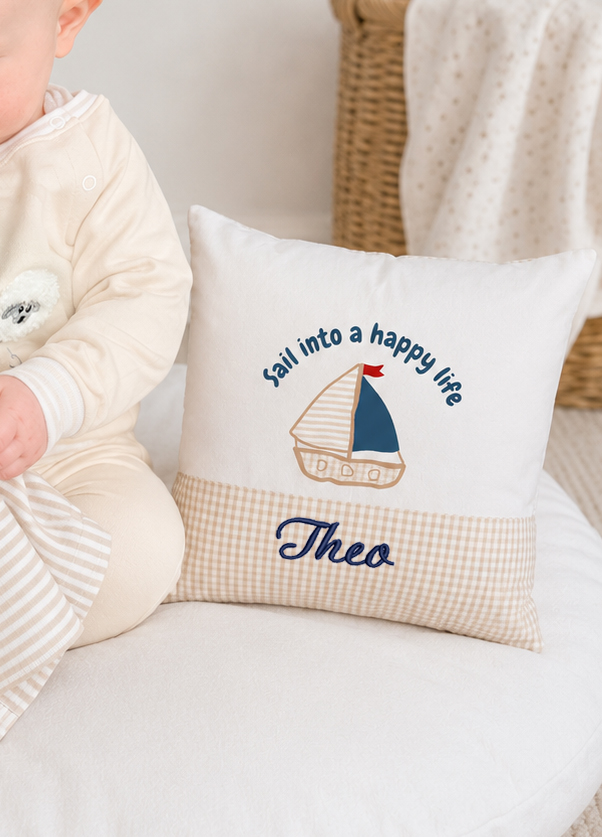 Unisex Kinderkissen Schiff personalisierbar | Hansekind