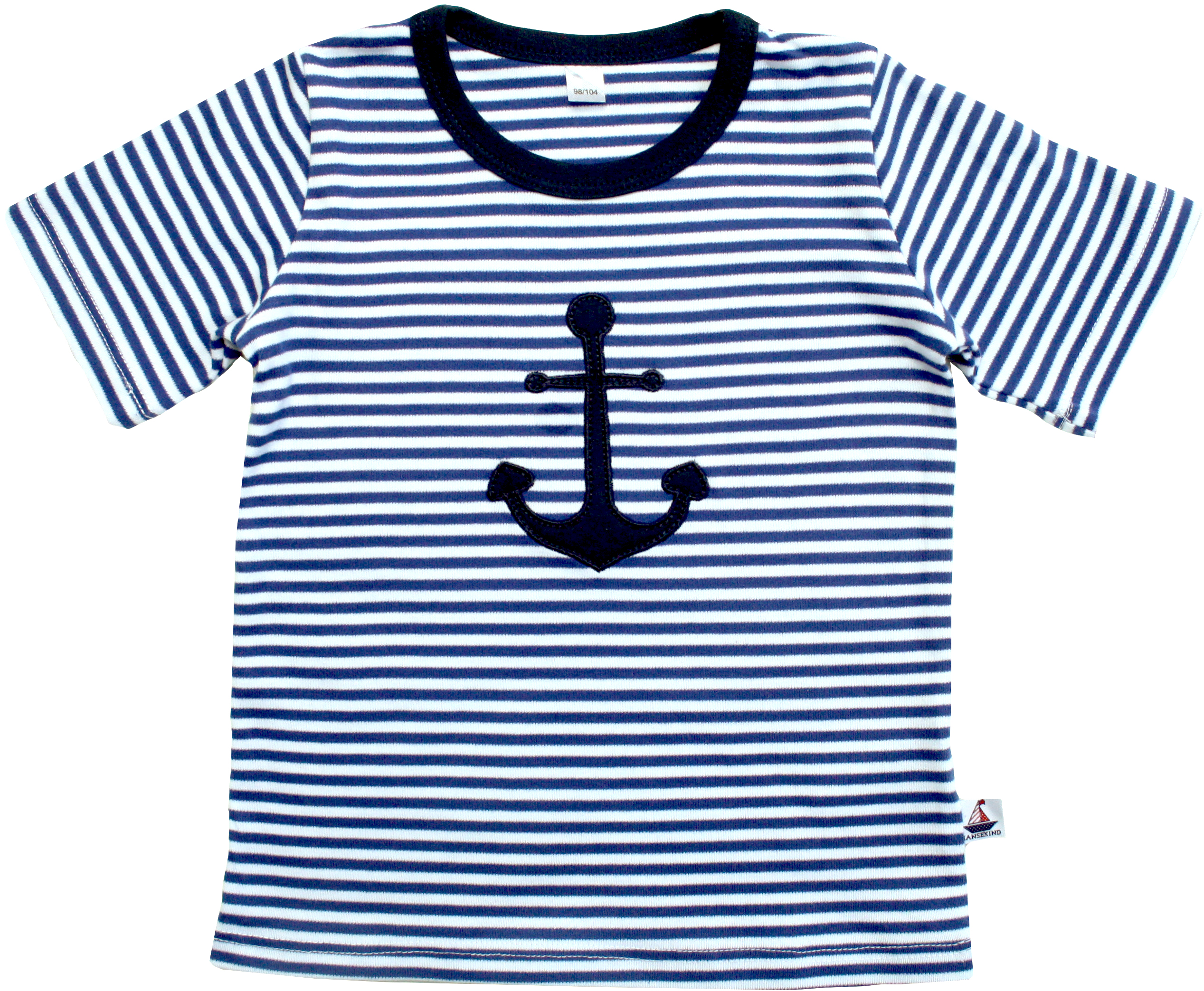 T-Shirt gestreift navy mit Anker