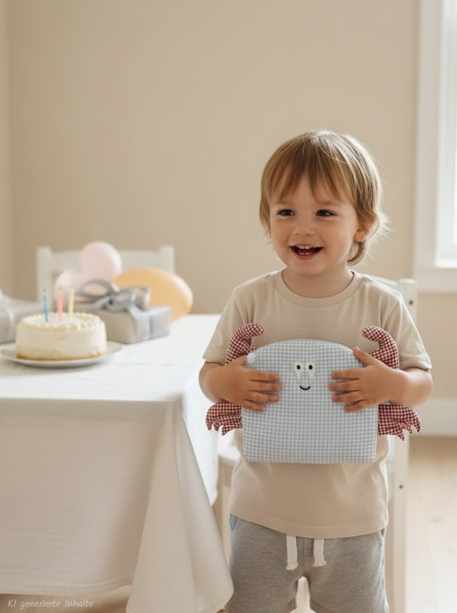 Kinder Kulturtasche Krabbe | Kulturbeutel für Kinder aus OEKO-TEX® Standard 100 | Hansekind