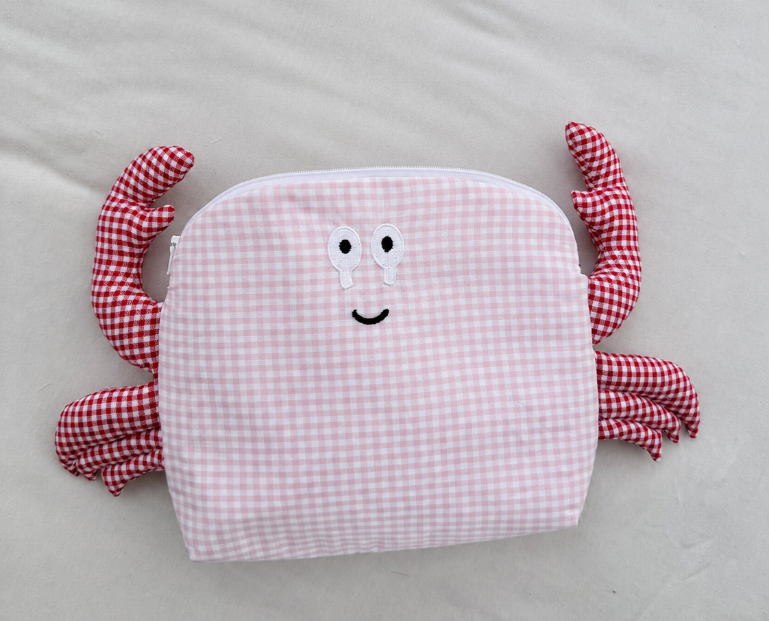 Kinder Kulturtasche Krabbe | Kulturbeutel für Kinder aus OEKO-TEX® Standard 100 | Hansekind